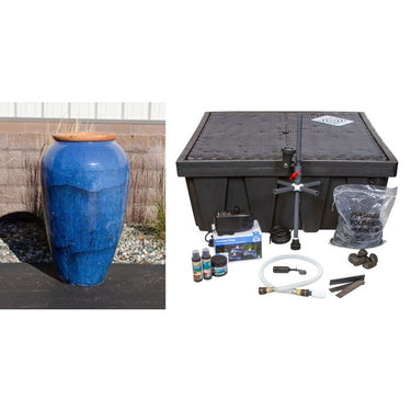 Tuscany FNT50380 Ceramic Triple Vase Complete Fountain Kit Vase Fountain Blue Thumb